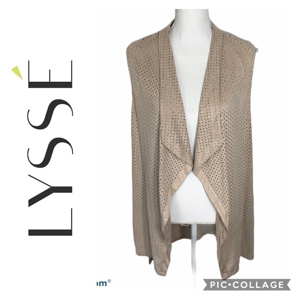 Lysse Cream Perforated No Closure Vest Medium
